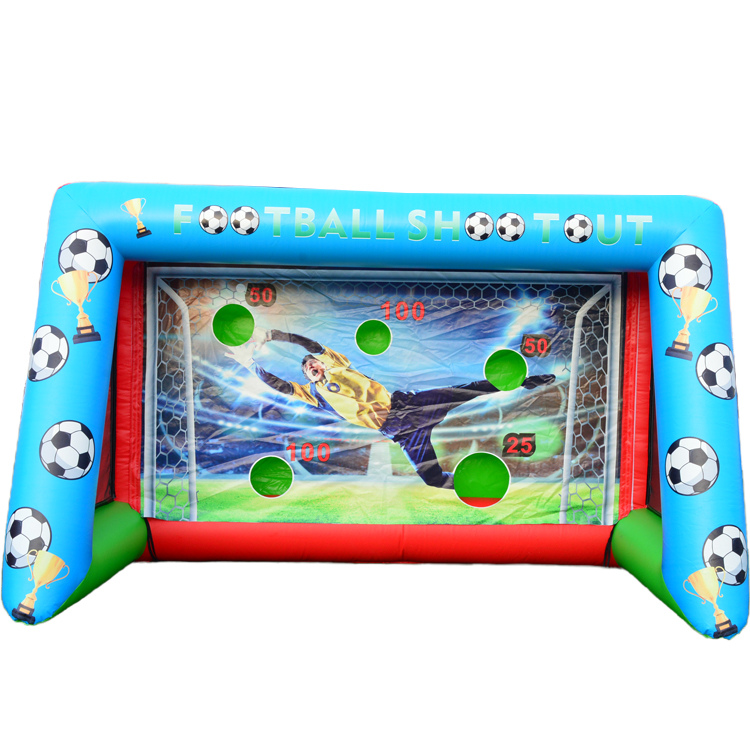 Front view of Inflatable Soccer Goal Post for field goal kicking games