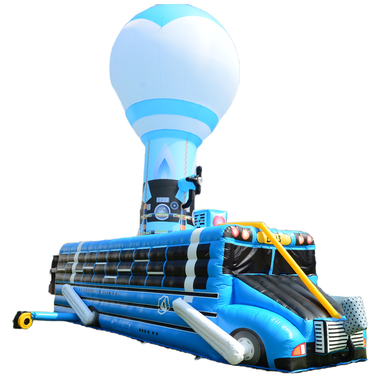 Battle Bus Obstacle Course front view, perfect for party rentals and gaming events