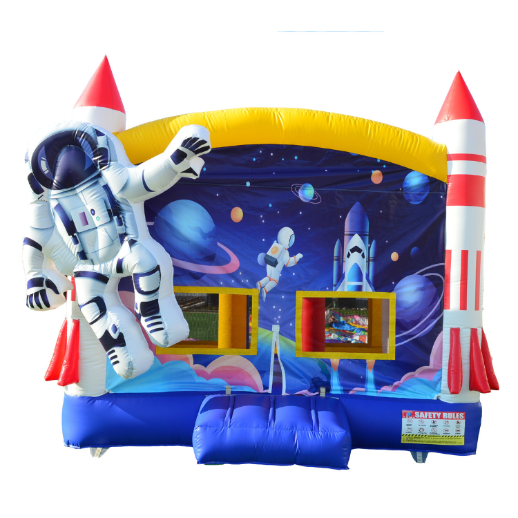 Astronaut bounce house rental in Hanford 13x13 space-themed inflatable