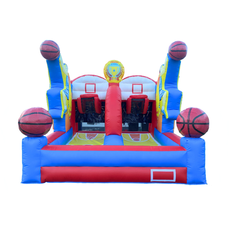 Basketball Hoop Rental in Hanford Dual Inflatable Game with 5 Balls