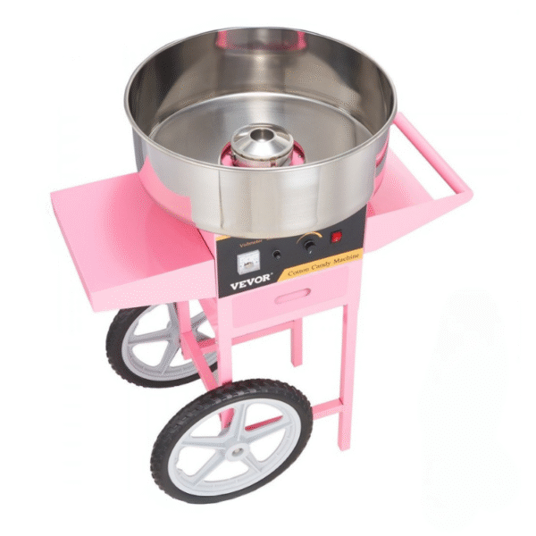 Pink cotton candy machine rental in Hanford includes 25 sticks & a cart!