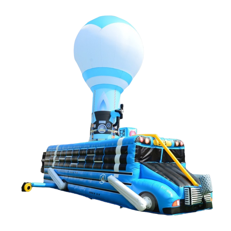Fortnite Obstacle Course Rental in Hanford 33 Ft Inflatable Battle Bus