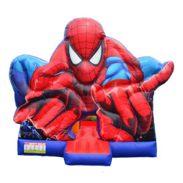Spider man bounce house rental in Hanford red and blue 13x13 inflatable