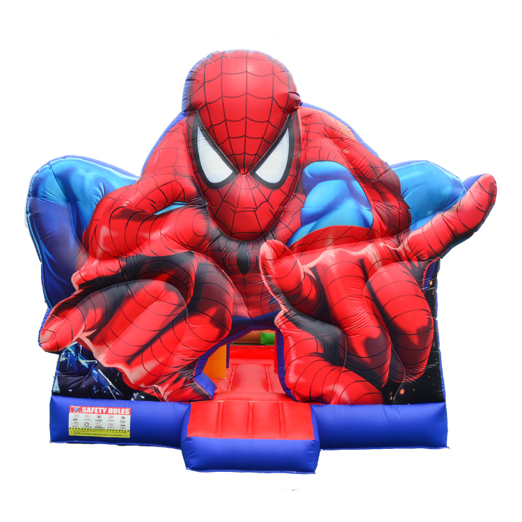 Spider man bounce house rental in Hanford red and blue 13x13 inflatable